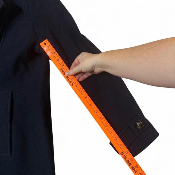 Boden Women’s Navy Wool Black Buttons Pea Coat UK 14 US 10 - Picture 4 of 6